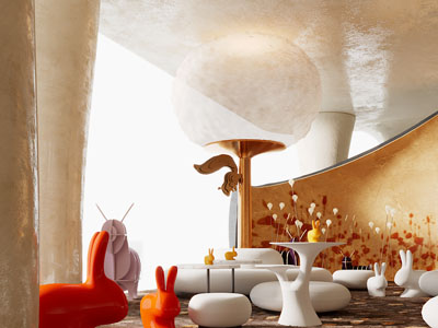 现代大堂接待区