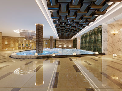 现代室内游泳馆3d模型 现代室内游泳馆