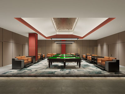 现代休闲台球室
