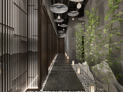 新中式酒店过道