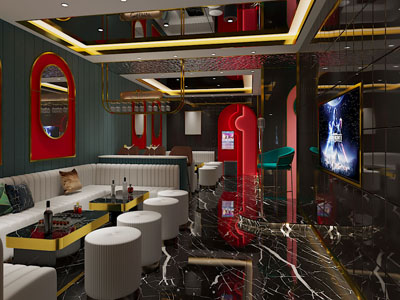 现代轻奢复古KTV包房