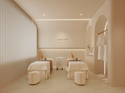 现代奶油风美容按摩院