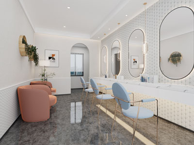 现代轻奢化妆室 化妆间