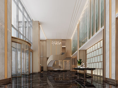 现代大堂前台接待