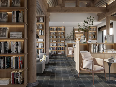 新中式图书馆 阅览室 书吧