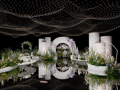 现代酒店婚庆舞台 迎宾通道