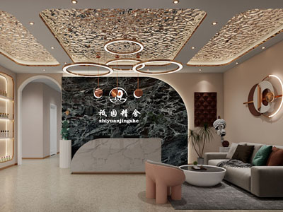 现代美容院大堂前台接待