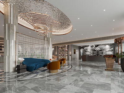 现代大堂前台接待