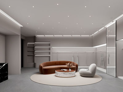 现代服装店大堂前台接待