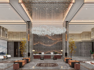 新中式大厅 接待区 休息区