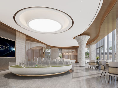 现代售楼处大堂前台接待