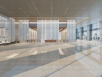 现代办公大厅前台接待区