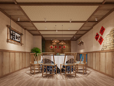新中式民宿饭店包厢包间