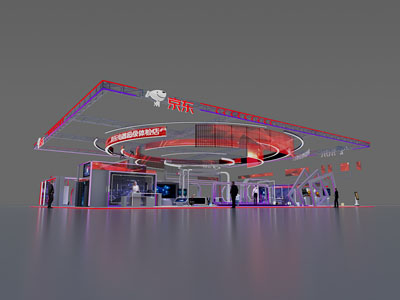 现代京东电器体验店展厅展览 门头