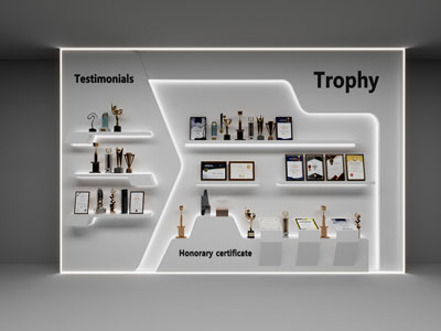 现代奖杯奖牌荣誉背景墙3d模型 现代奖杯奖牌荣誉背景墙