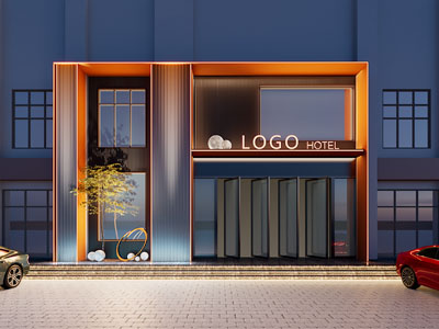 现代酒店门头