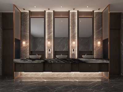 新中式公共卫生间 洗手间