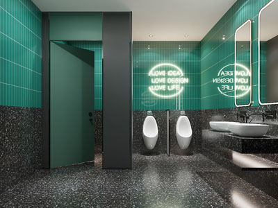 现代复古公共洗手间 卫生间