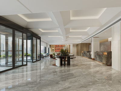 新中式酒店大堂前台接待