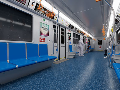 现代地铁车厢3d模型 现代地铁车厢