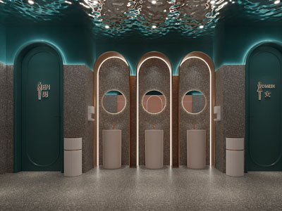 现代轻奢KTV卫生间 洗手间