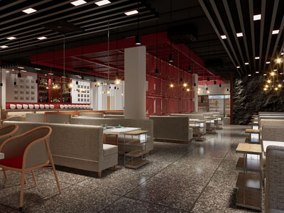 现代饭店餐馆 火锅店3d模型 现代饭店餐馆 火锅店