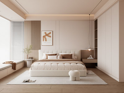 现代奶油风卧室