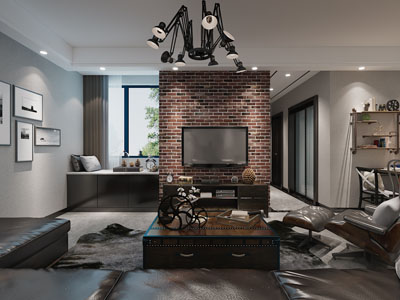 工业风loft客厅餐厅