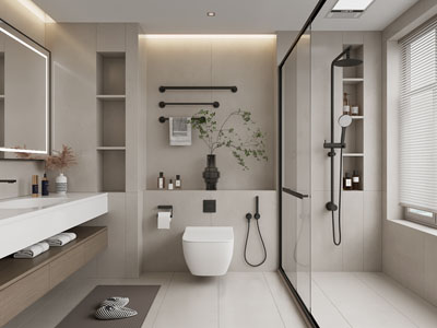 现代奶油风洗手间 卫浴间