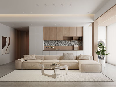 现代奶油风客厅