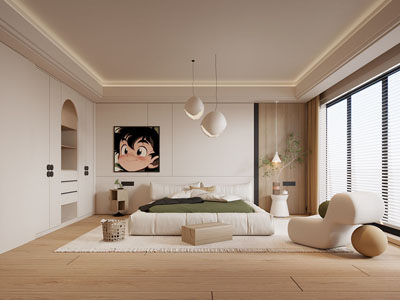 现代奶油风卧室