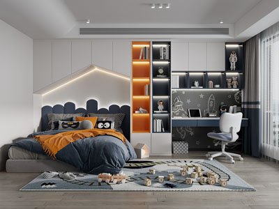 现代卧室 儿童房 男孩房