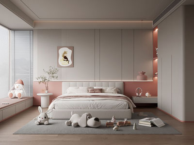 现代卧室 儿童房 女儿房 公主房