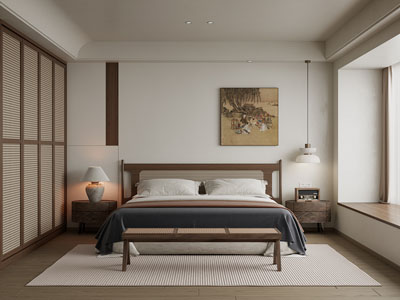 侘寂风中古风卧室