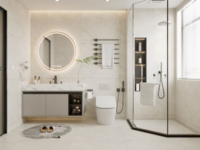 现代奶油风卫浴间 洗手间