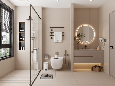 现代奶油风卫浴间 洗手间