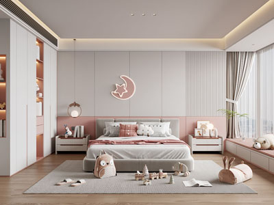 现代卧室 儿童房 女儿房 公主房