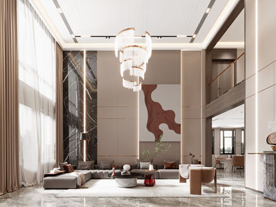 现代别墅挑高客厅