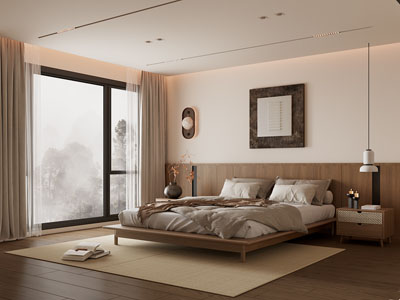 侘寂风中古卧室