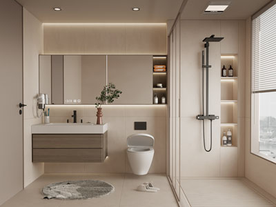 现代奶油风卫浴间 洗手间