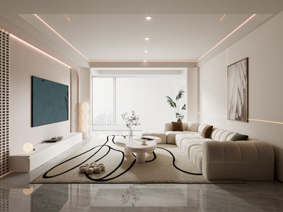 现代奶油风客厅