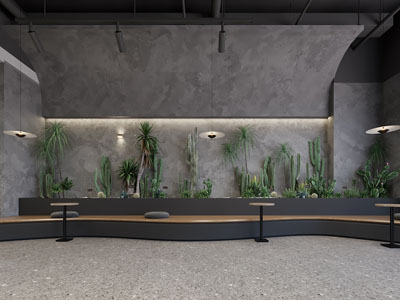 工业风loft水泥多肉植物墙