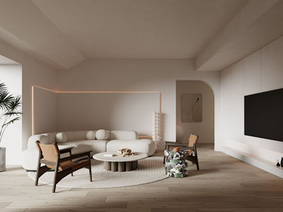 侘寂风奶油风客厅