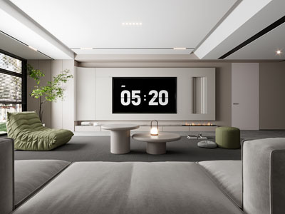 现代客厅电视背景墙3d模型 现代客厅电视背景墙