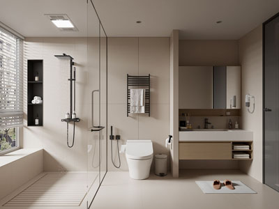 现代奶油风卫浴间 洗手间