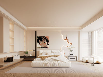 现代奶油风卧室