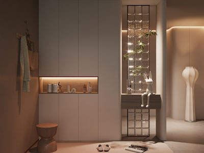 现代玄关隔断鞋柜