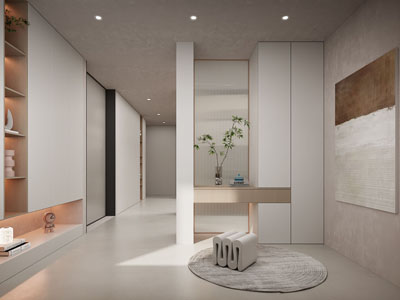 现代奶油风玄关门厅