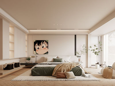 现代奶油风卧室