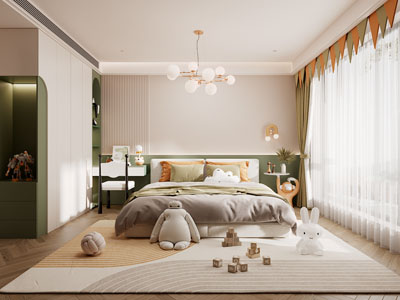 现代卧室 儿童房 女儿房 公主房